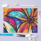 Papier Mousseline Découpage en verre à motif floral (Artisanat)