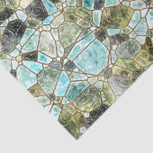 Papier Mousseline Découpage en verre de mer Mosaïque en verre tendu (Détail)