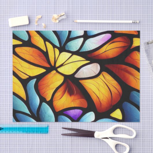 Papier Mousseline Découpage en verre feuilleté Motif (Artisanat)