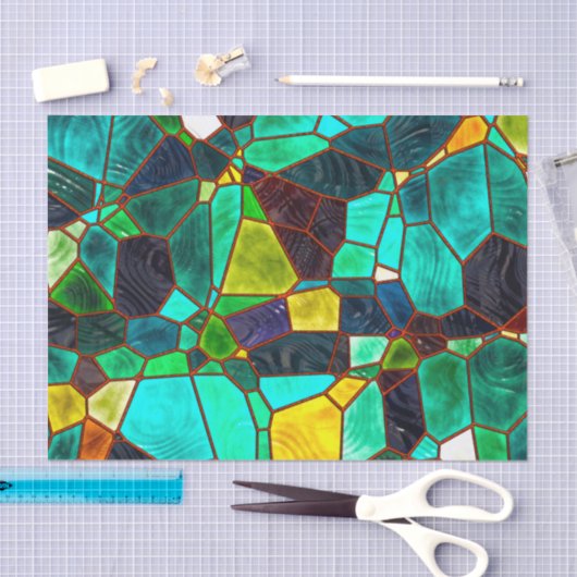 Papier Mousseline Découpage en verre Ocean Seaglass (Artisanat)