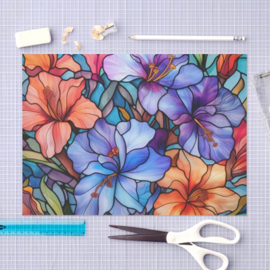 Papier Mousseline Découpage en verre tendu (Artisanat)