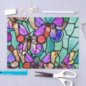 Papier Mousseline Découpage en verre tendu Bleu et Purple Papillon (Artisanat)