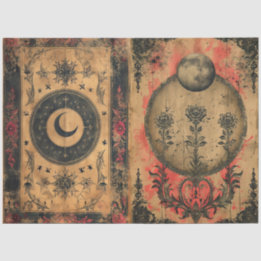 Papier Mousseline Découpage en vieux papier gothique céleste