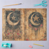 Papier Mousseline Découpage en vieux papier gothique céleste (Artisanat)