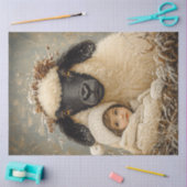 Papier Mousseline Découpage enfant lunaire assis avec le mouton (Artisanat)