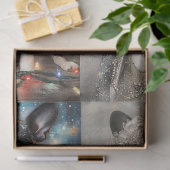 Papier Mousseline Découpage Ensemble 4 Boston Terrier Noël Royal (Cadeau)