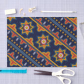 Papier Mousseline Découpage ethnique Bohème Orange Star Navy (Artisanat)