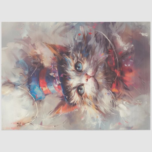 Papier Mousseline Découpage Étoiles et bandes Whiskers Cat USA (Recto)