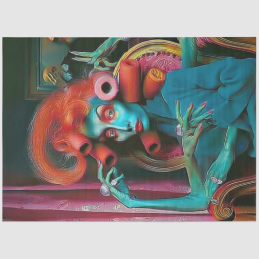 Papier Mousseline Découpage Exagéré En vedette personne fantasque (Recto)