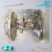Papier Mousseline Découpage Fairytale Mushroom House Lilac Filligree (Artisanat)