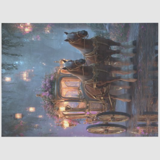 Papier Mousseline Decoupage Fairytale on Carriage On Wheels Dream (Recto)