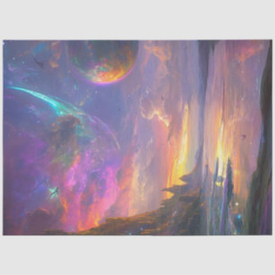 Papier Mousseline Découpage Fantastique teintes Ciel violet bleu ros