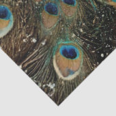 Papier Mousseline Decoupage Fantasy Peacock Woman Teals Feathers (Détail)