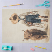 Papier Mousseline Découpage Farmer Boy Highland Calf (Artisanat)