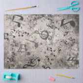 Papier Mousseline Découpage Faux Arrière - plan de musique Notes tex (Artisanat)