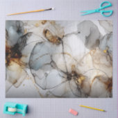 Papier Mousseline Découpage Faux Finish Black Gold Marble Effet (Artisanat)