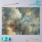 Papier Mousseline Découpage Faux Finition Abstrait Bleu Brown Blanc (Artisanat)