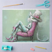 Papier Mousseline Découpage Féline fantaisiste Whimsical dans le sal (Artisanat)