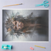 Papier Mousseline Découpage Femme amérindienne Dakota Sioux (Artisanat)