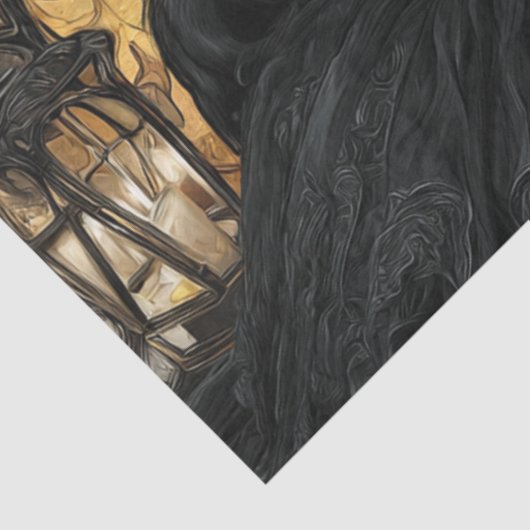 Papier Mousseline Découpage Femme gothique Automne Imprimer Verre (Détail)