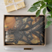 Papier Mousseline Découpage Femme gothique Automne Imprimer Verre (Cadeau)