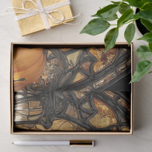 Papier Mousseline Découpage Femme gothique Automne Imprimer Verre (Cadeau)