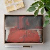 Papier Mousseline Découpage femme gothique en rouge (Cadeau)