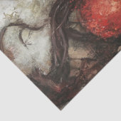 Papier Mousseline Découpage Femme gothique Robe rouge Valentine Coeu (Détail)