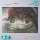 Papier Mousseline Découpage Femme Mystique Robin Hood Flèches (Artisanat)