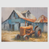 Papier Mousseline Découpage Ferme rurale Chute saison Tracteur & Gra (Recto)