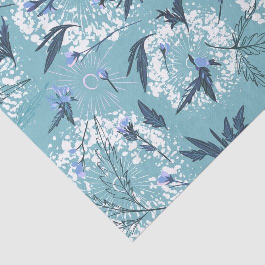 Papier Mousseline Découpage Feuille bleue (Détail)