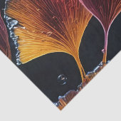 Papier Mousseline Découpage Feuille de Ginkgo en Luminogramme coloré (Détail)
