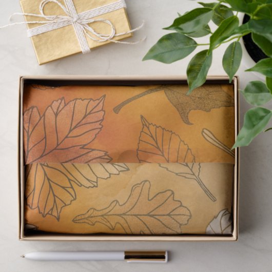 Papier Mousseline Découpage Feuilles Automne Papier Tissu (Cadeau)