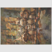 Papier Mousseline Découpage Figurines d'automne en forêt Citrouille (Recto)