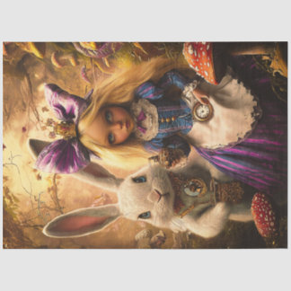 Papier Mousseline Découpage Fille Blonde Whimsical Au Pays Des Merve
