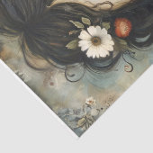 Papier Mousseline Découpage fille et Fleur sauvage (Détail)