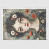 Papier Mousseline Découpage fille et Fleur sauvage (Recto)