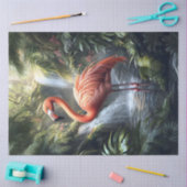 Papier Mousseline Découpage Flamant rose et cascade de la Jungle (Artisanat)