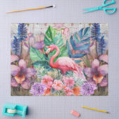 Papier Mousseline Découpage Flamant rose Floral Aquarelle (Artisanat)