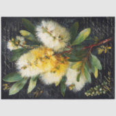 Papier Mousseline Découpage Fleur de fond jaune (Recto)