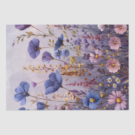 Papier Mousseline Découpage fleur sauvage (Recto)