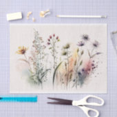 Papier Mousseline découpage fleur sauvage aquarelle (Artisanat)