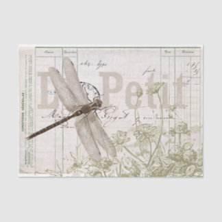 Papier Mousseline Découpage Fleur sauvage de dragonfly français Vint