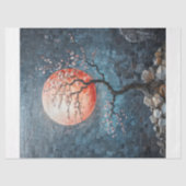 Papier Mousseline Decoupage Fleur sous la Lune (Recto)