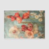 PAPIER MOUSSELINE DECOUPAGE FLEURI EN DETRESSE GRUNGE (Recto)