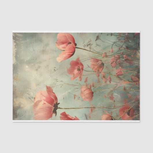 PAPIER MOUSSELINE DÉCOUPAGE FLEURIER DÉTRUIT DE GRUNGE (Recto)