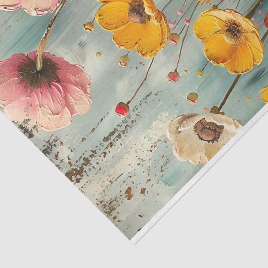 PAPIER MOUSSELINE DÉCOUPAGE FLEURIER DÉTRUIT DE GRUNGE (Détail)