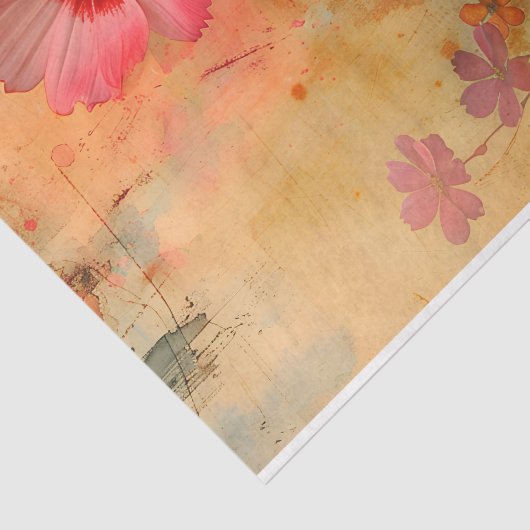 PAPIER MOUSSELINE DÉCOUPAGE FLEURIER DÉTRUIT DE GRUNGE (Détail)