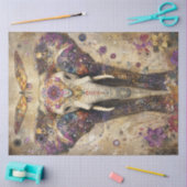 Papier Mousseline Découpage Fleurs colorées d'éléphants vibrants (Artisanat)