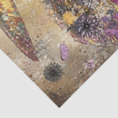 Papier Mousseline Découpage Fleurs colorées d'éléphants vibrants (Détail)